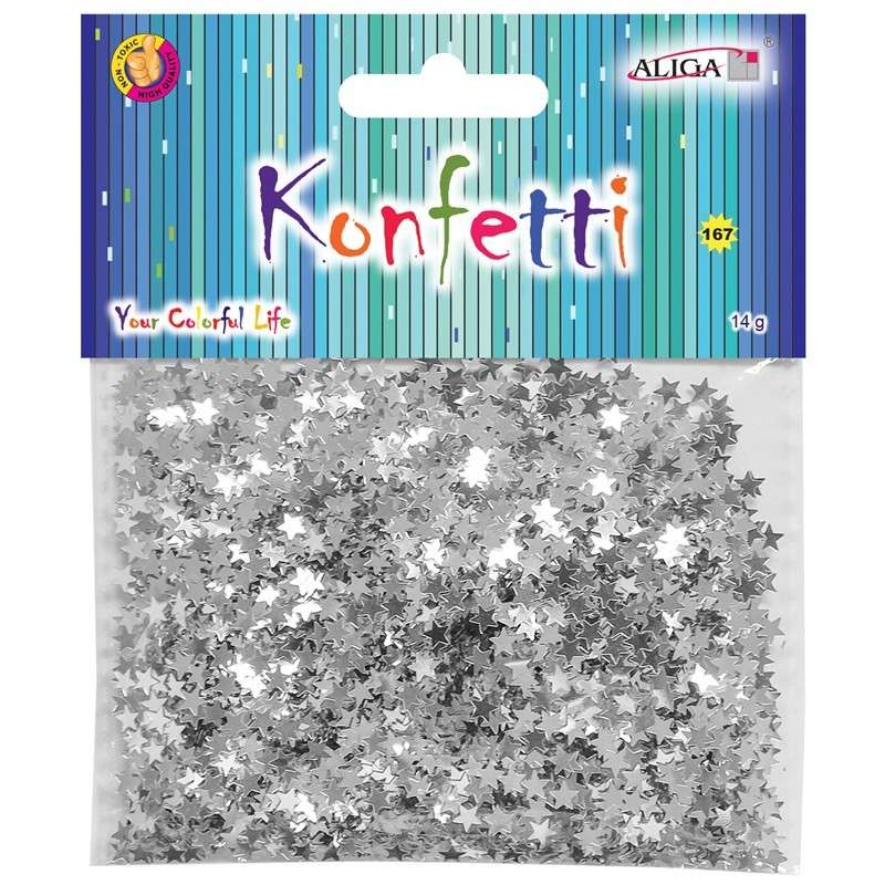 Decor-confetti 14g Star made of foil SILVER