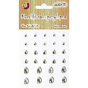 Acrylic Crystal Stickers Drops, Silver