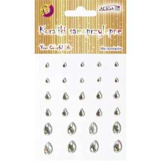 Acrylic Crystal Stickers Drops, Silver
