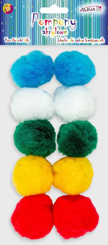 Decor Pom Poms 10 pcs 5 cm, Mix