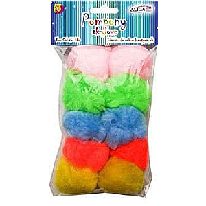 Decor Pom Poms 10 pcs. 5cm, acrylic, Mix