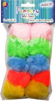 Decor Pom Poms 10 pcs. 5cm, acrylic, Mix