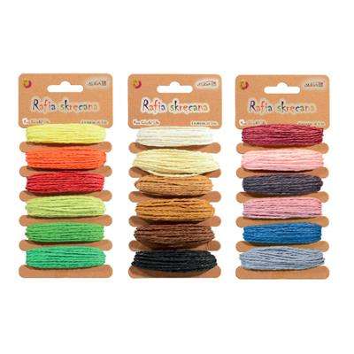 Decorative paper cord 5m, 6 colors mix