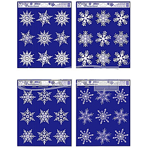 New Year Decor - Window Sticker Snowflakes 20x30cm
