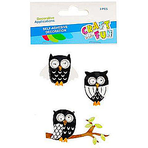 Decor Sticker 3 pcs. Owls