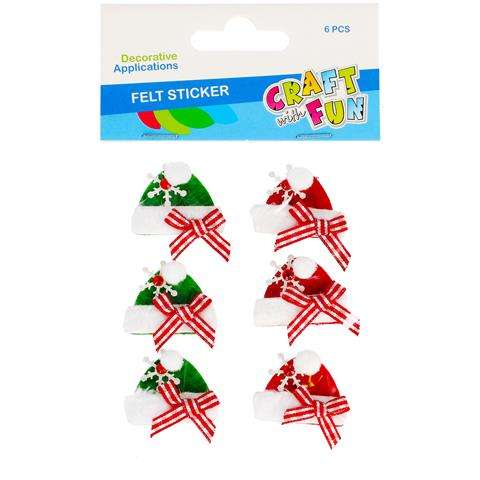 New Year Decor-Sticker Hat 6 pcs
