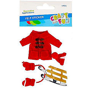 New Year Decor-Sticker Winter Clothes with Sled