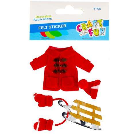 New Year Decor-Sticker Winter Clothes with Sled