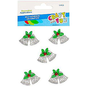 New Year Decor-Sticker 5 pcs Bells