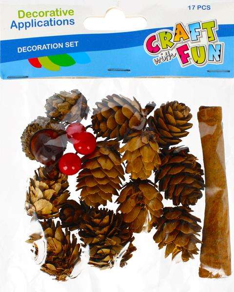 New Year decoration natural Cones + accessories 17 pcs.