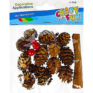 New Year decoration natural Cones + accessories 17 pcs.