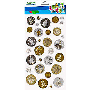 New Year Decor Sticker Snowflakes 37 pcs
