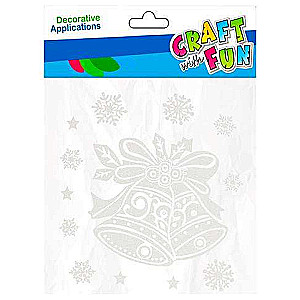 New Year Decor - Window Sticker Bells White, Shiny
