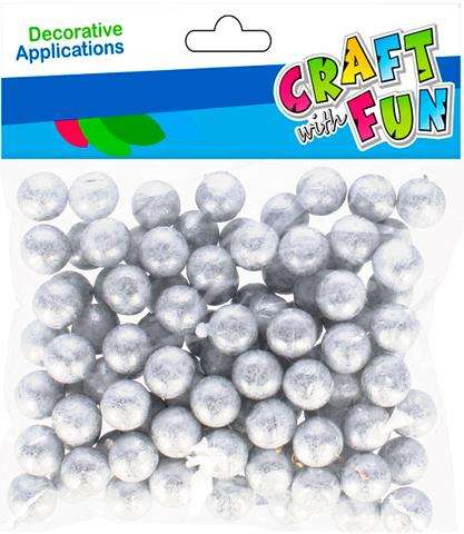 Decor 5g 1.5cm Foam Balls Silver