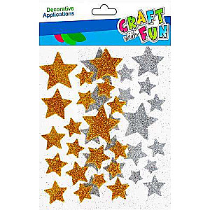 New Year Decor Sticker Star 20pcs Silver/Gold