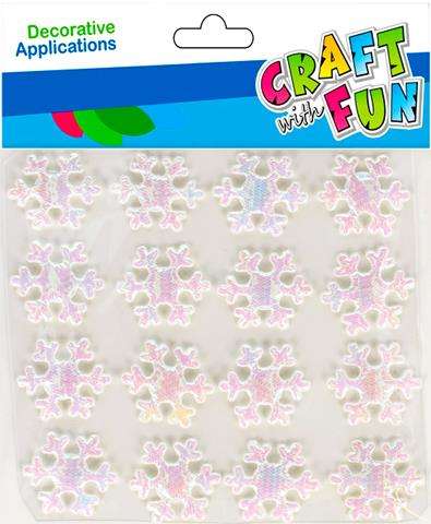 New Year Decor-Sticker Snowflakes 16 pcs. Pearlescent