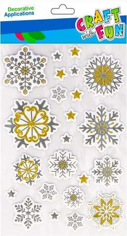 New Year decor sticker White sparkling snowflakes