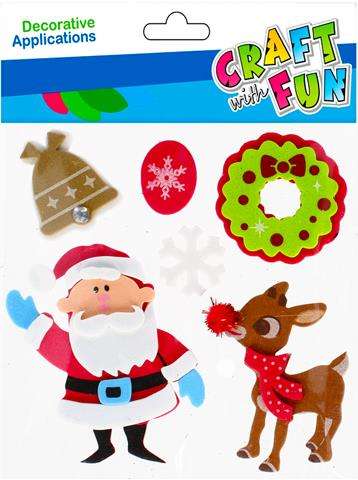 New Year Decor-Sticker Santa Claus with Rudolph, 6 pcs.