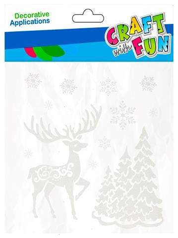 New Year decor - window sticker White Deer