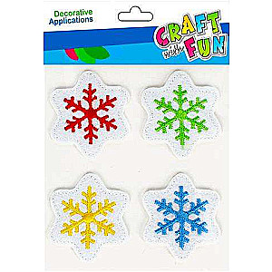 New Year Decor-Sticker 4 pcs. felt Snowflakes