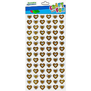 Decor sticker 84pcs Hearts, silver