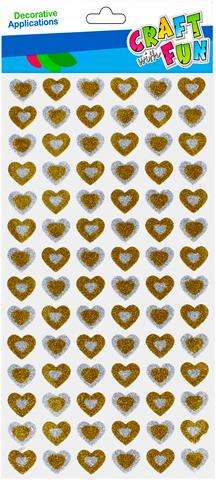 Decor sticker 84pcs Hearts, silver
