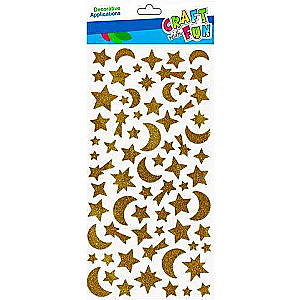 Decoration sticker Star/Moon golden glittering