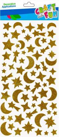 Decoration sticker Star/Moon golden glittering