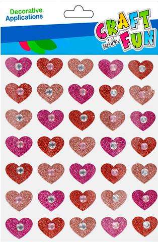 Decor Sticker 35 pcs. Glitter Hearts