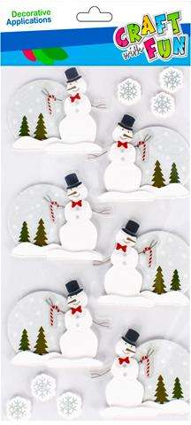 New Year Decor-Sticker Snowman 6 pcs.