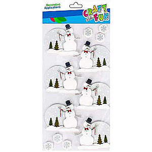New Year Decor-Sticker Snowman 6 pcs.