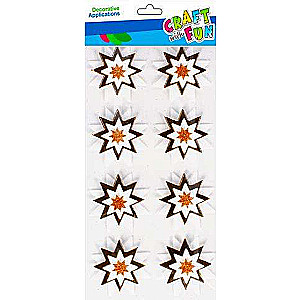 New Year Decoration Sticker Star with Gold 8 pcs