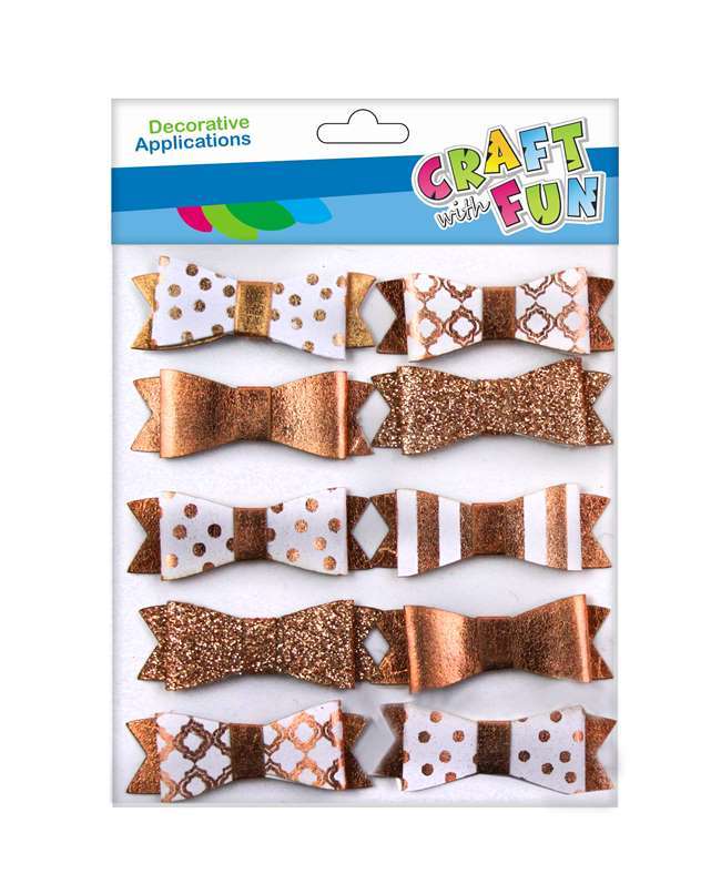 Decor Sticker 10 pcs. Bronze Bows