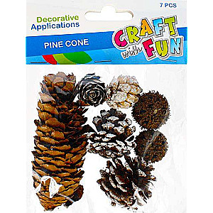New Year decor natural Pine cones + accessories 7 pcs.