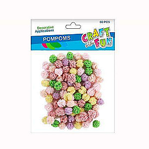 Decor Pompons 80 pcs 1 cm, mix