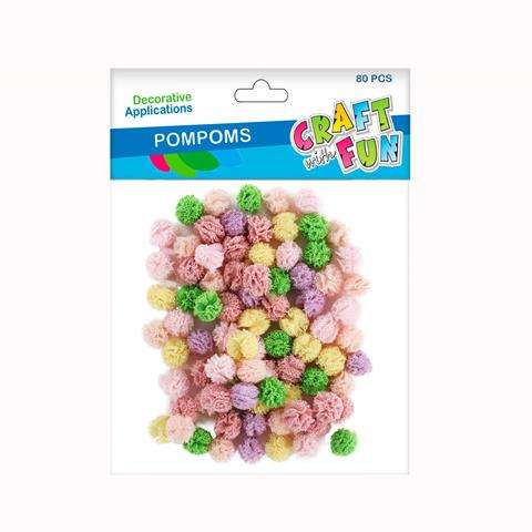 Decor Pompons 80 pcs 1 cm, mix