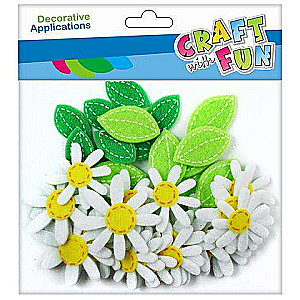 Decor sticker 40 pcs. felt daisies