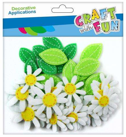 Decor sticker 40 pcs. felt daisies