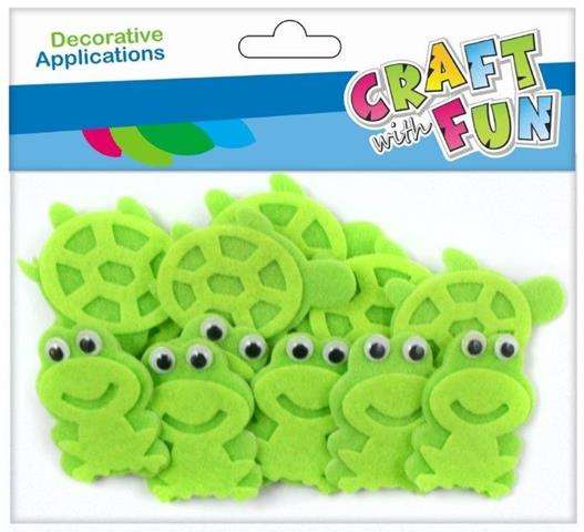Decoration sticker 12 pcs. Frog/Turtle made of felt