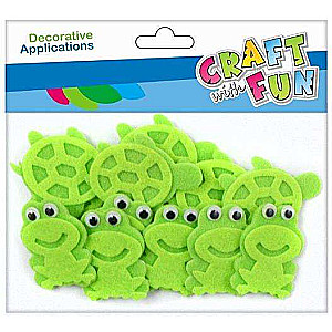 Decoration sticker 12 pcs. Frog/Turtle made of felt