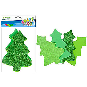 New Year Decor Sticker Tree 16cm 12 pcs.