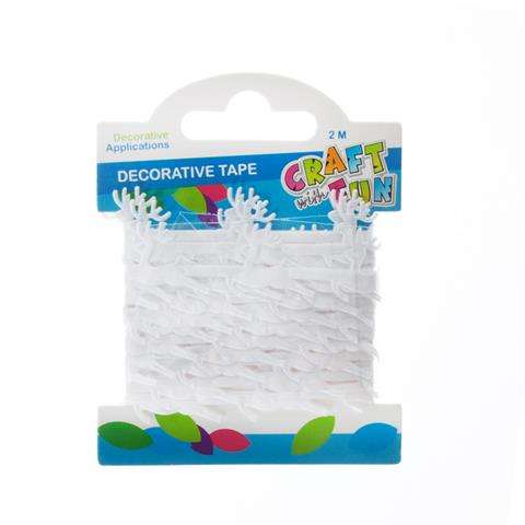 New Year Decorative Ribbon Deer 2m/2.5cm White
