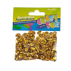 Decor-confetti 8mm metallic gold sequins