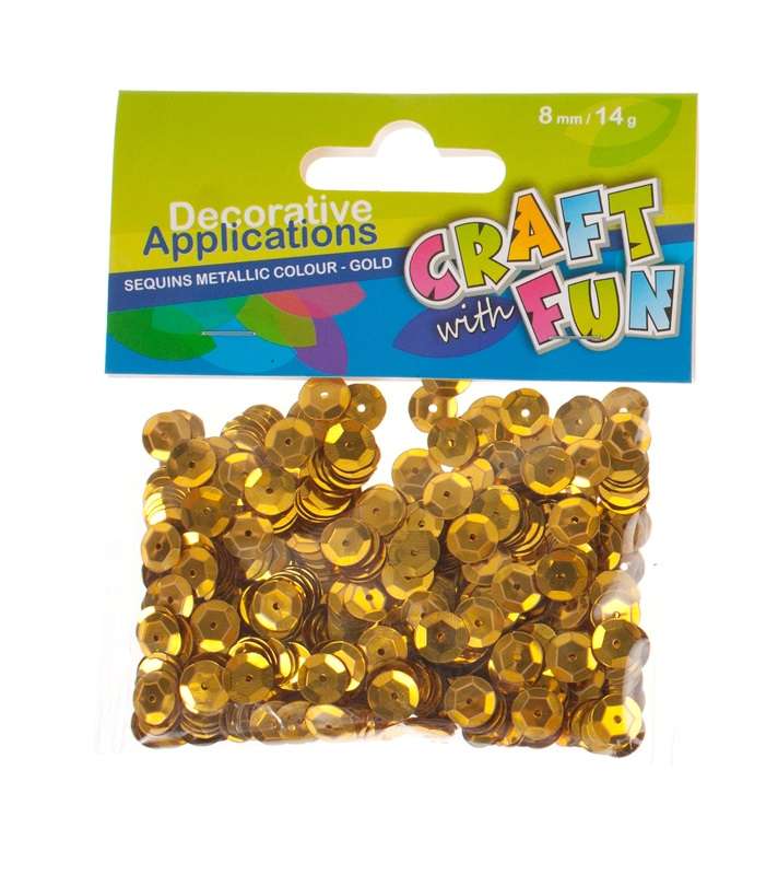 Decor-confetti 8mm metallic gold sequins