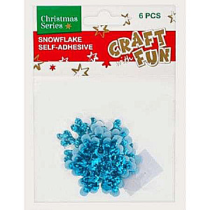 New Year Decor-Sticker felt 6 pcs. Snowflake