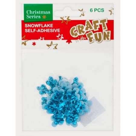 New Year Decor-Sticker felt 6 pcs. Snowflake