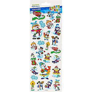 New Year Decor-Sticker 13x34cm Snowman MIX