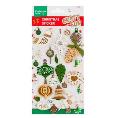 New Year Decor-Sticker 25 pcs 3D Holiday Themes MIX