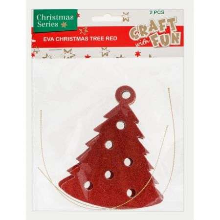 New Year Decor Set of 2. Red Christmas Tree