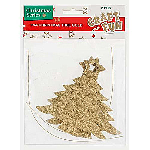 New Year Decor 2pcs. Golden Christmas Tree